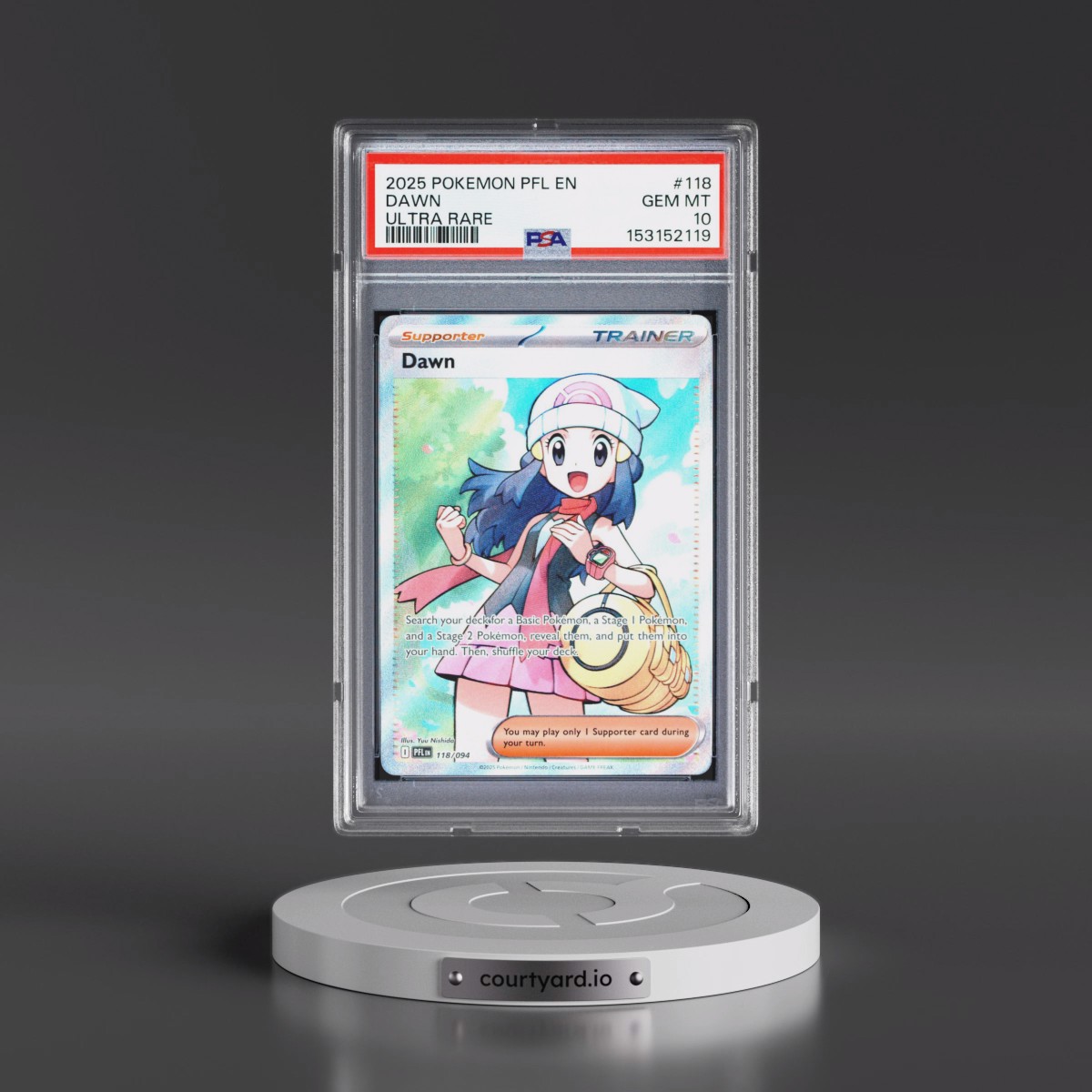 2025 Pokémon Pfl EN-Phantasmal Flames #118 Dawn - Ultra Rare (PSA 10 GEM MINT)