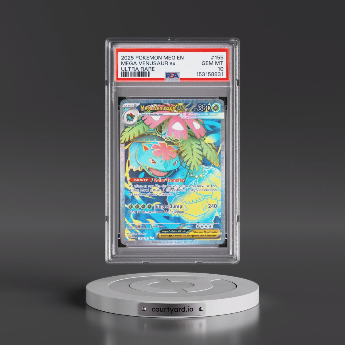 2025 Pokémon Meg EN-Mega Evolution #155 Mega Venusaur EX - Holo Ultra Rare (PSA 10 GEM MINT)