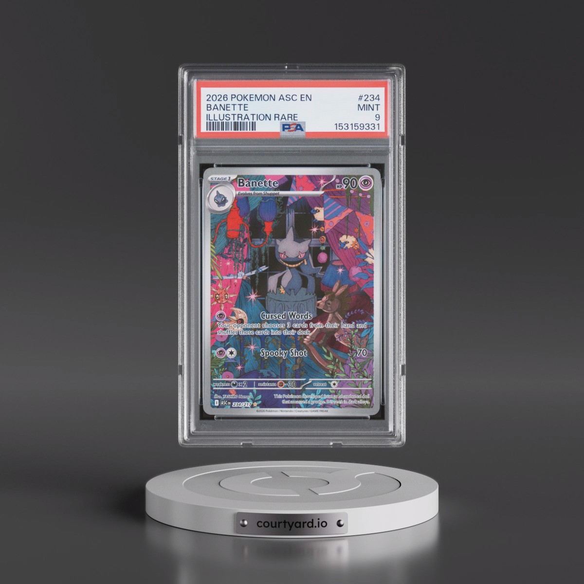 2026 Pokémon Asc EN-Ascended Heroes #234 Banette - Illustration Rare (PSA 9 MINT)