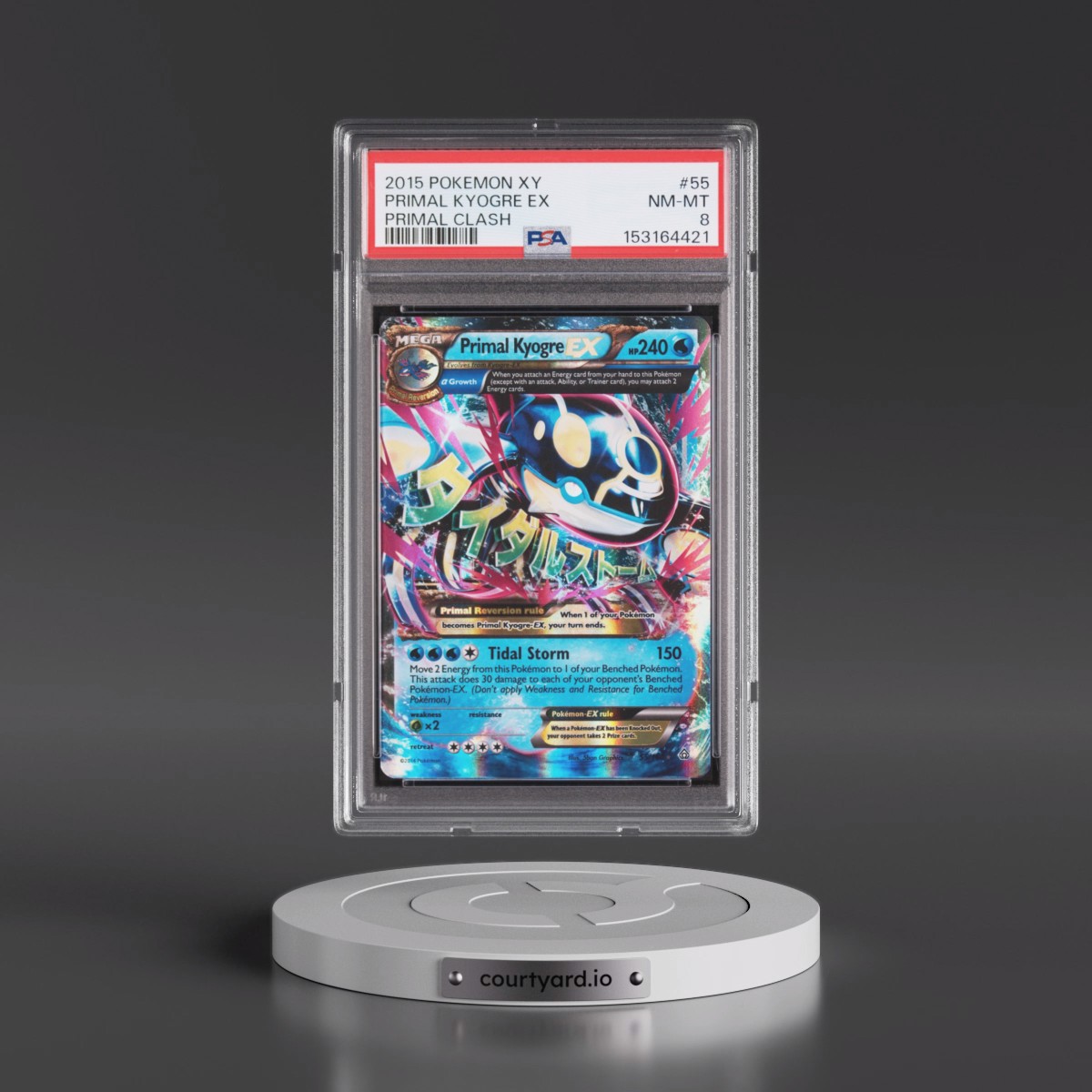 2015 Pokémon XY Primal Clash #55 Primal Kyogre EX - Holo (PSA 8 NM-MT)