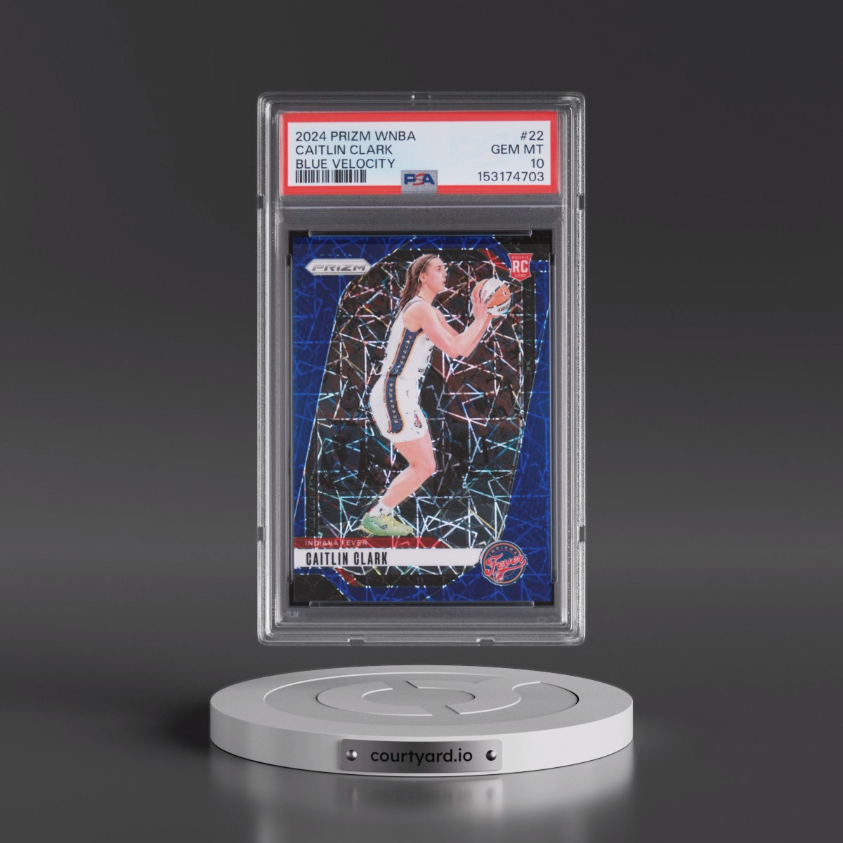 2024 Panini Prizm WNBA #22 Caitlin Clark - Blue Velocity (PSA 10 GEM MINT)