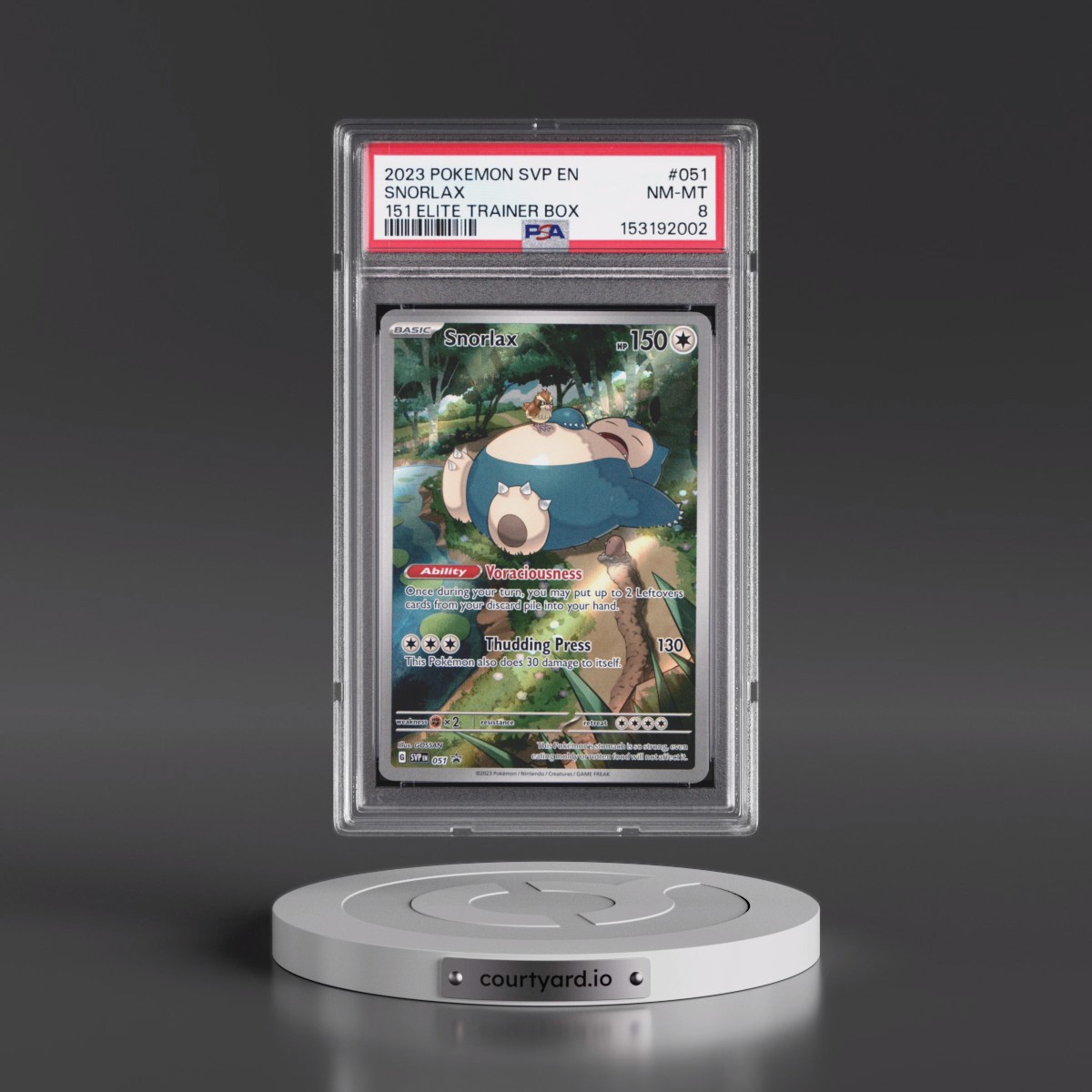2023 Pokémon Svp EN-SV Black Star Promo #051 Snorlax - 151 Elite Trainer Box (PSA 8 NM-MT)