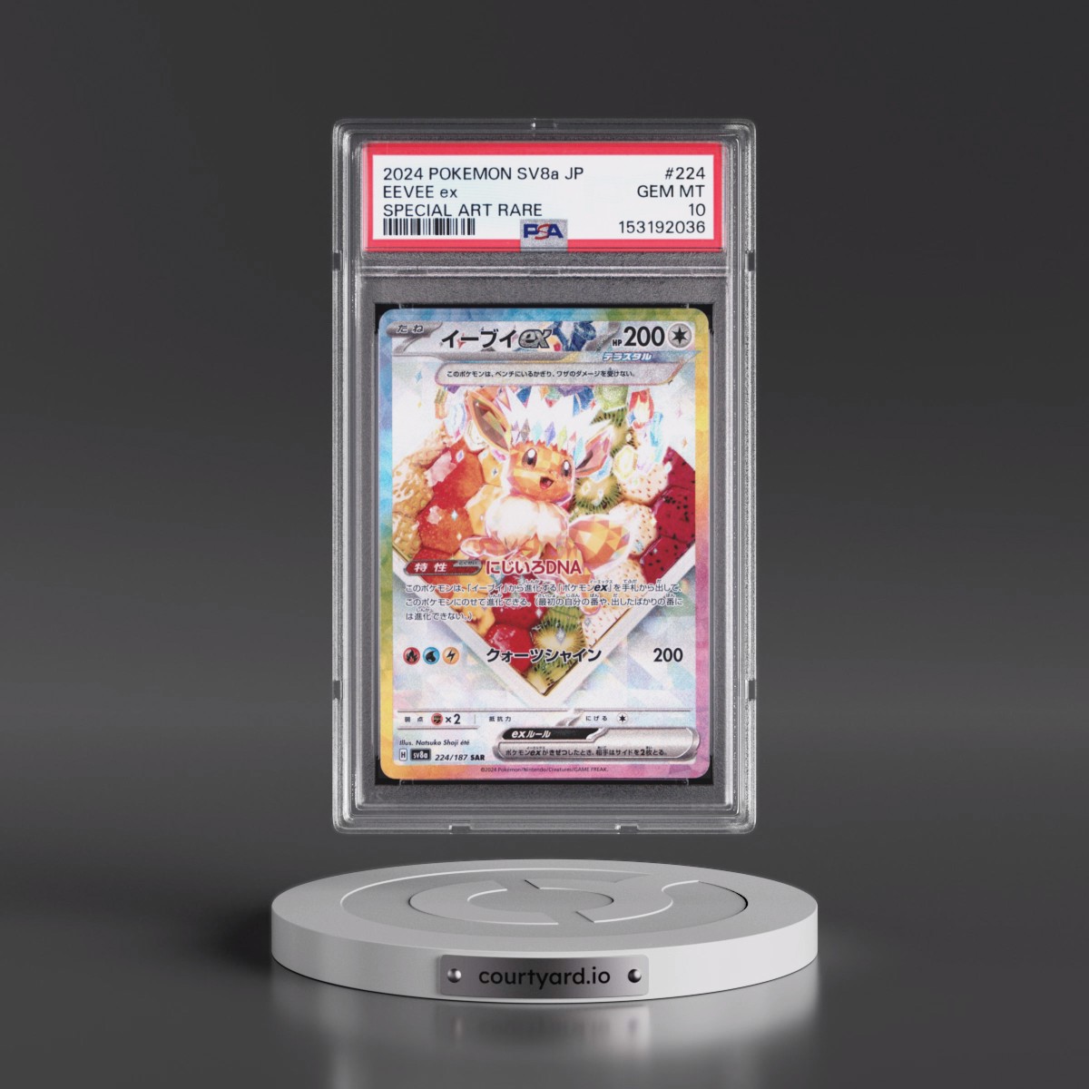 2024 Pokémon Sv8a-Terastal Fest EX #224 Eevee EX - Holo Special Art Rare (PSA 10 GEM MINT)