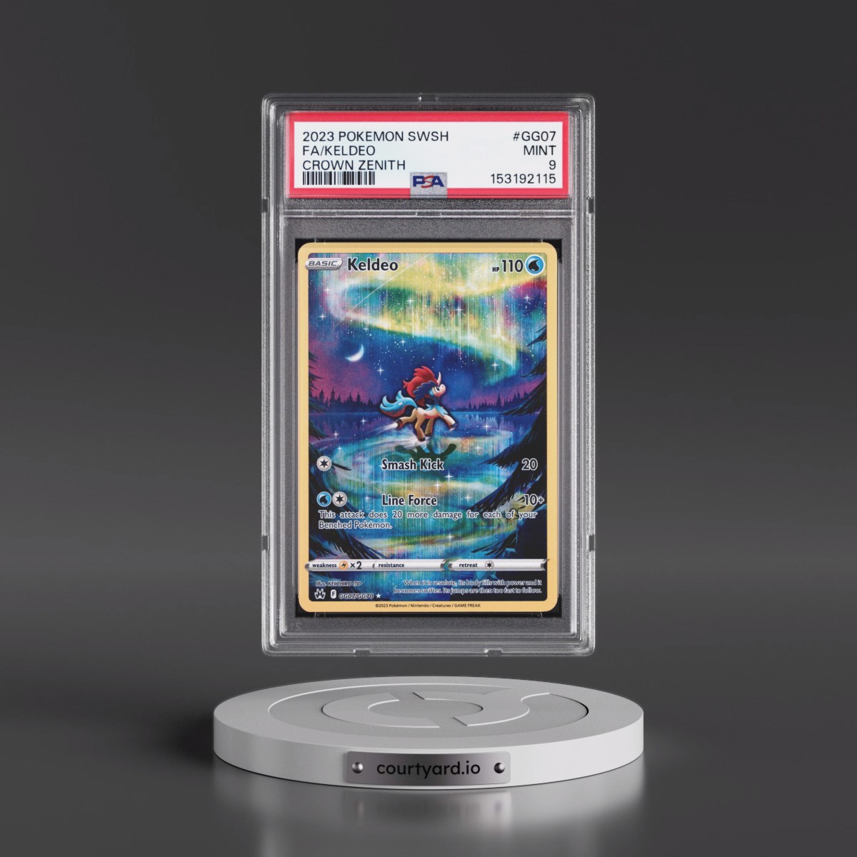 2023 Pokémon Sword and Shield Crown Zenith #GG07 Keldeo - Full Art (PSA 9 MINT)