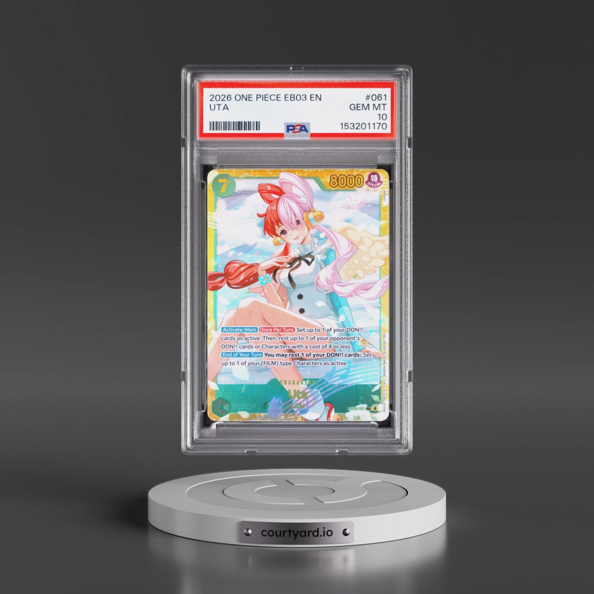 2026 One Piece EB03-Extra Booster -One Piece Heroines Edition #061 Uta (PSA 10 GEM MINT)