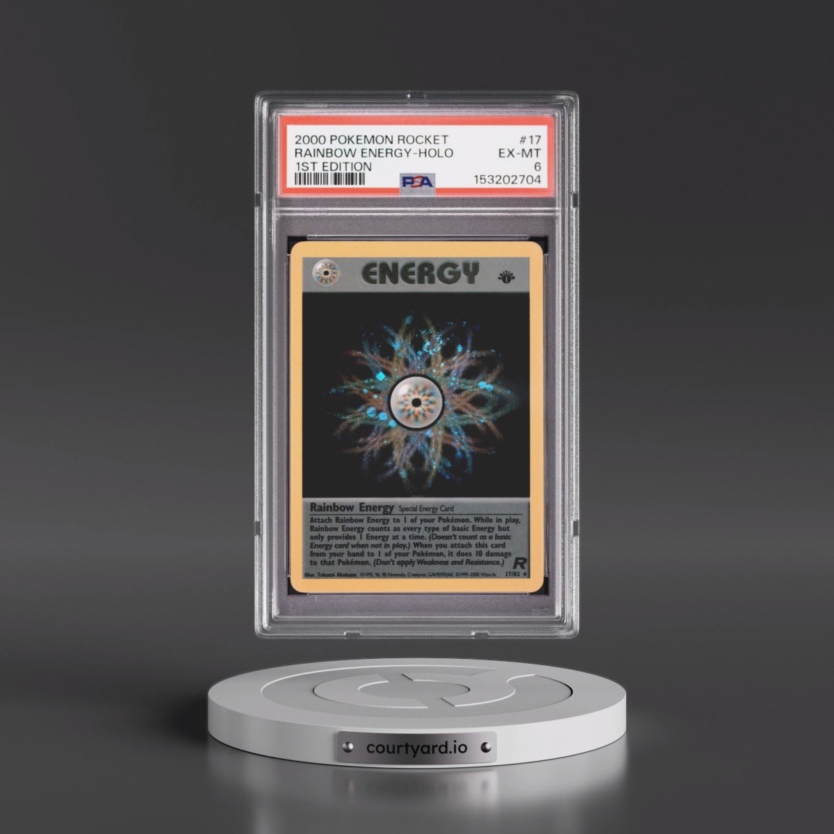 2000 Pokémon Rocket #17 Rainbow Energy - 1st Edition Holo (PSA 6 EX-MT)