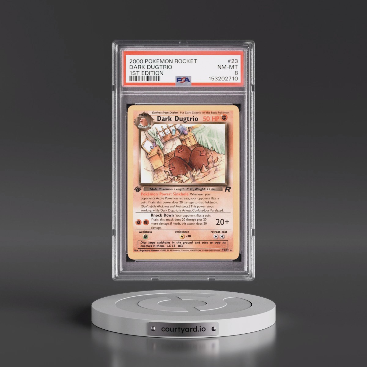2000 Pokémon Rocket #23 Dark Dugtrio - 1st Edition (PSA 8 NM-MT)