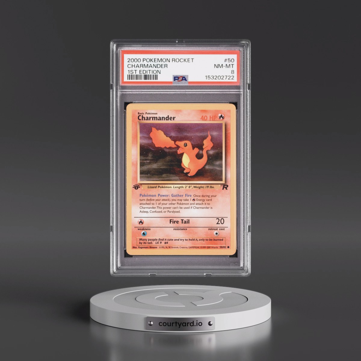 2000 Pokémon Rocket #50 Charmander - 1st Edition (PSA 8 NM-MT)