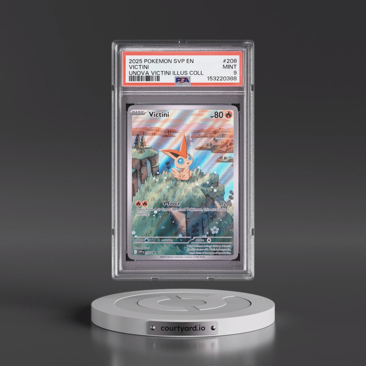 2025 Pokémon Svp EN-SV Black Star Promo #208 Victini - Unova Victini Illustration Collection (PSA 9 MINT)