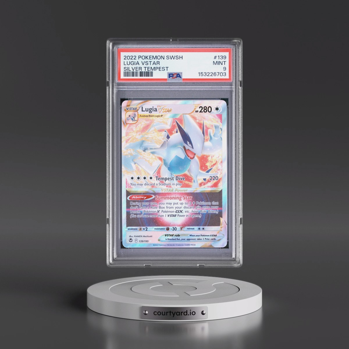 2022 Pokémon Sword & Shield Silver Tempest #139 Lugia Vstar (PSA 9 MINT)