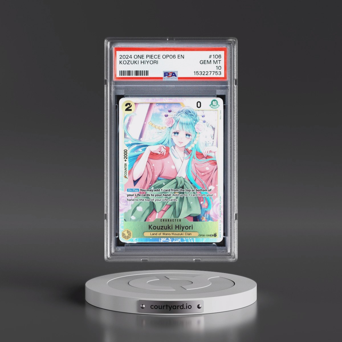 2024 One Piece OP06-Wings of the Captain #106 Kozuki Hiyori (PSA 10 GEM MINT)