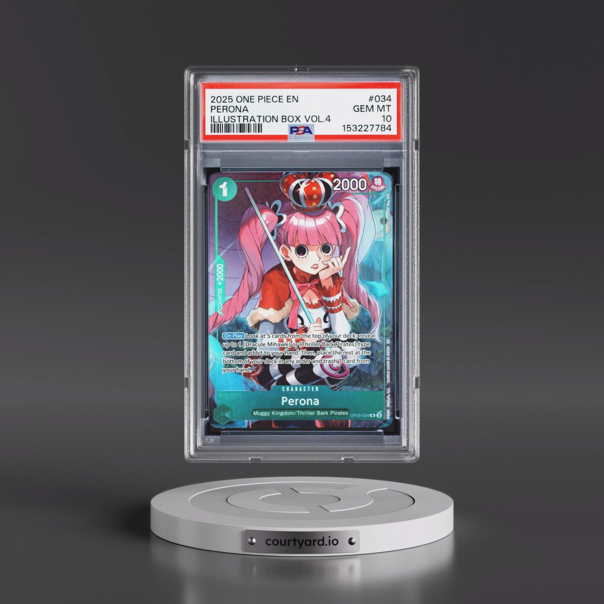 2025 One Piece Promos #034 Perona - Illustration Box Vol.4 (PSA 10 GEM MINT)