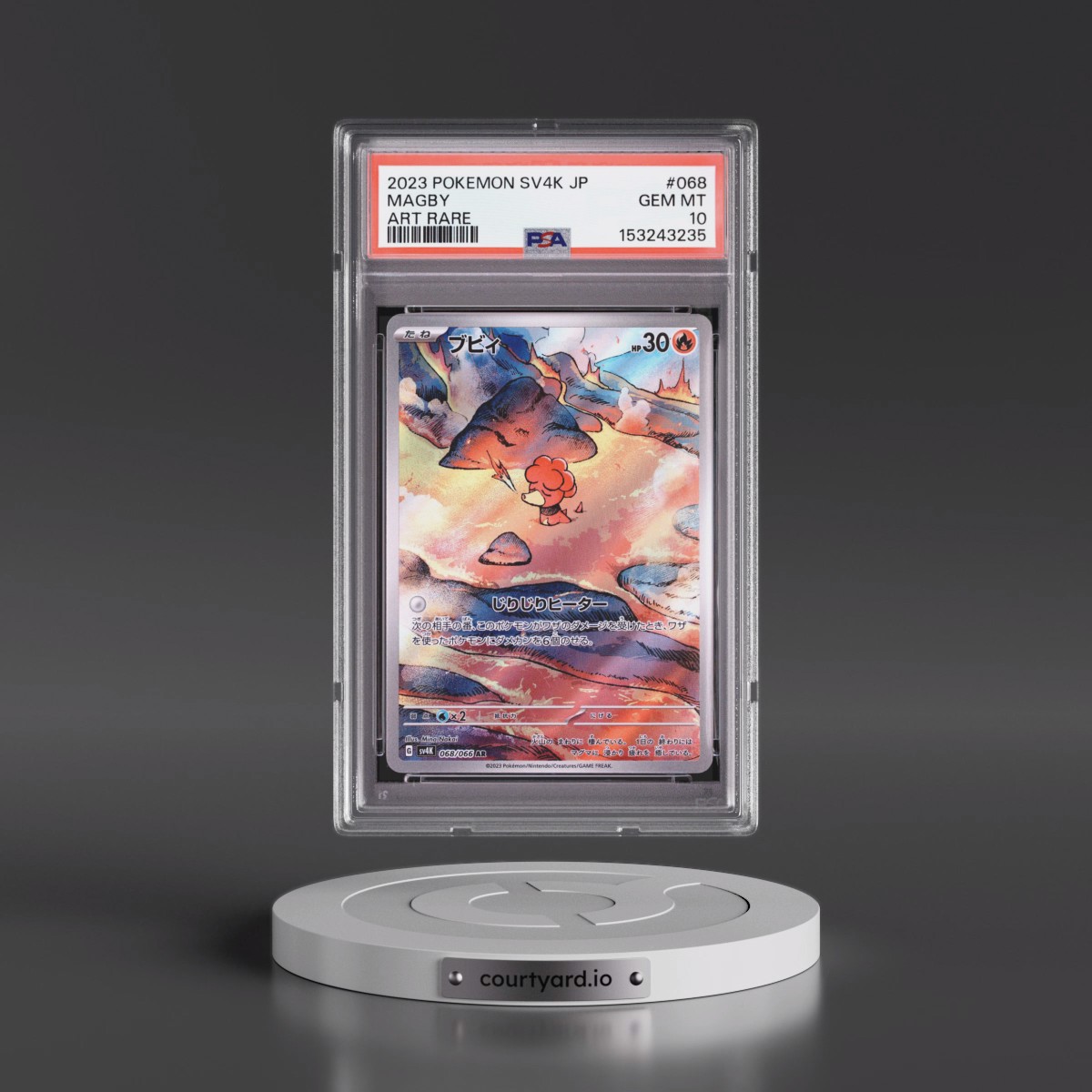 2023 Pokémon Sv4k-Ancient Roar #068 Magby - Art Rare (PSA 10 GEM MINT)