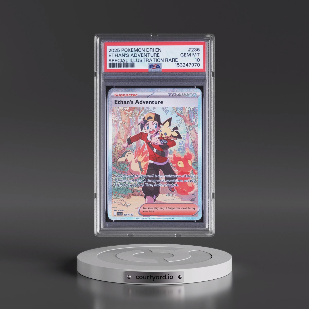 2025 Pokémon Dri EN-Destined Rivals #236 Ethan's Adventure - Special Illustration Rare (PSA 10 GEM MINT)