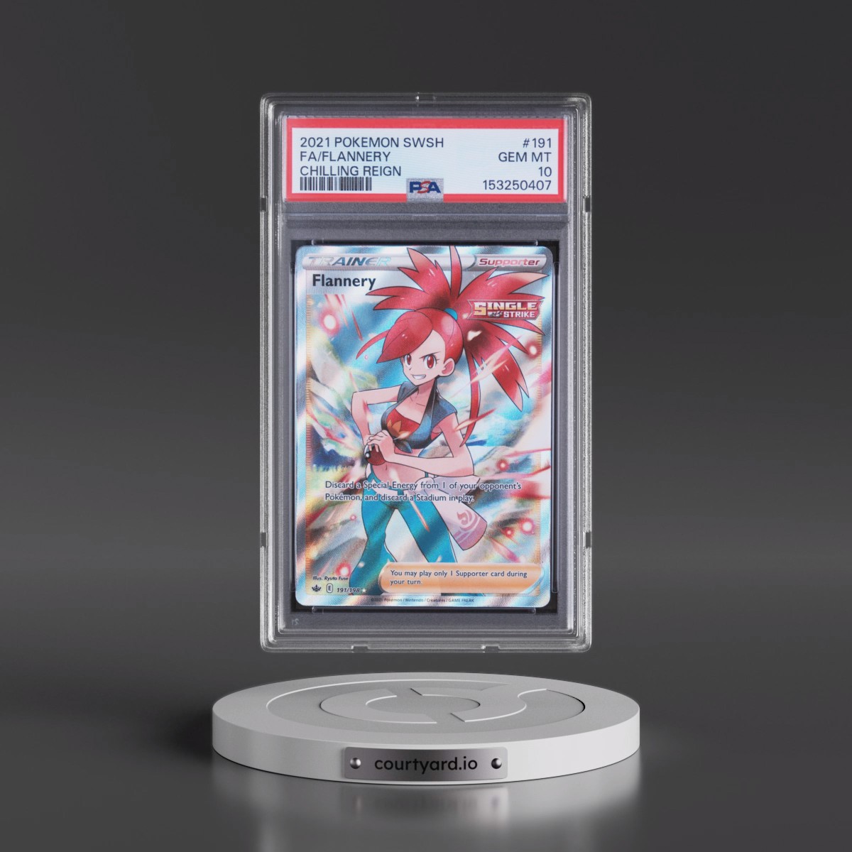 2021 Pokémon Sword & Shield Chilling Reign #191 Flannery - Full Art (PSA 10 GEM MINT)