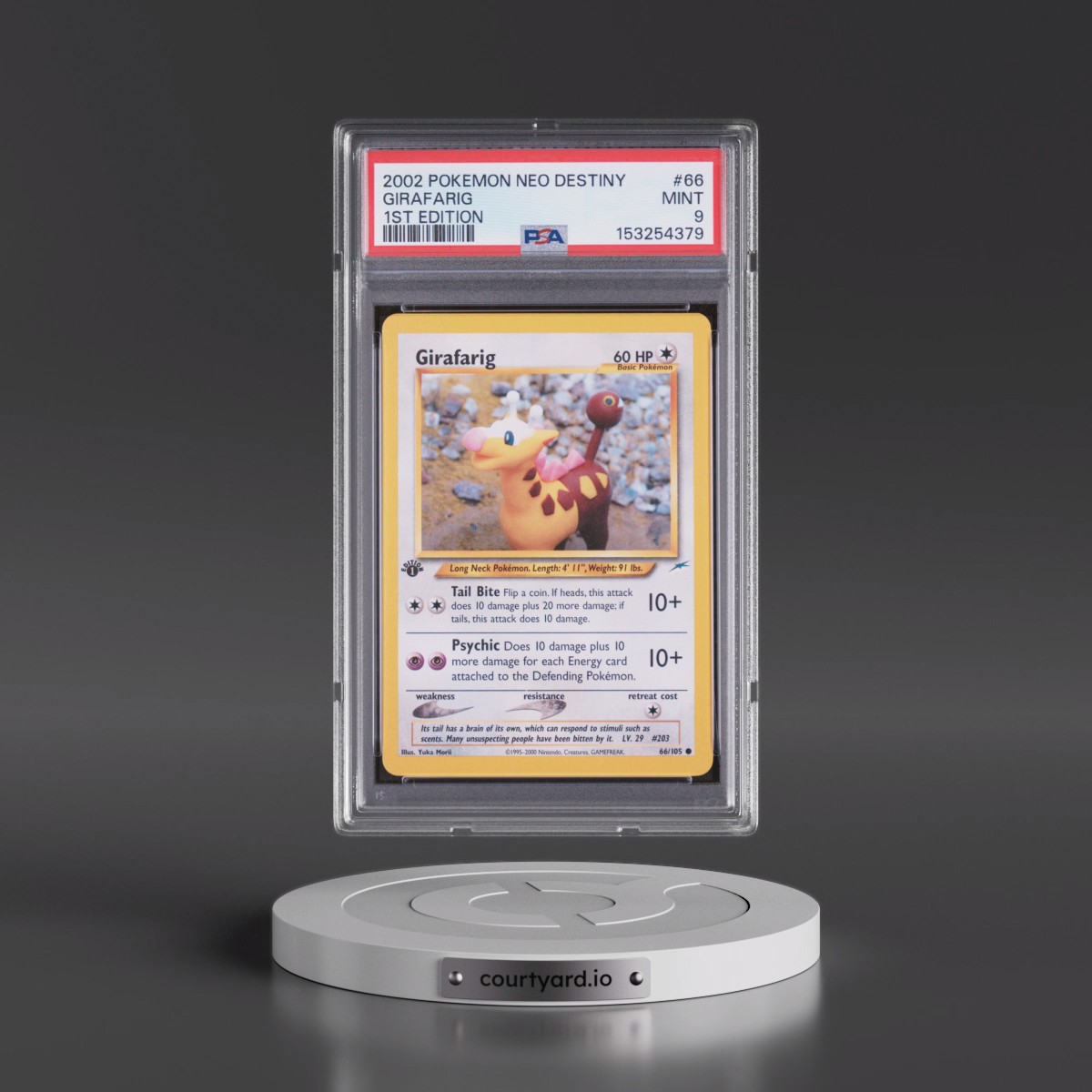 2002 Pokémon Neo Destiny #66 Girafarig - 1st Edition (PSA 9 MINT)