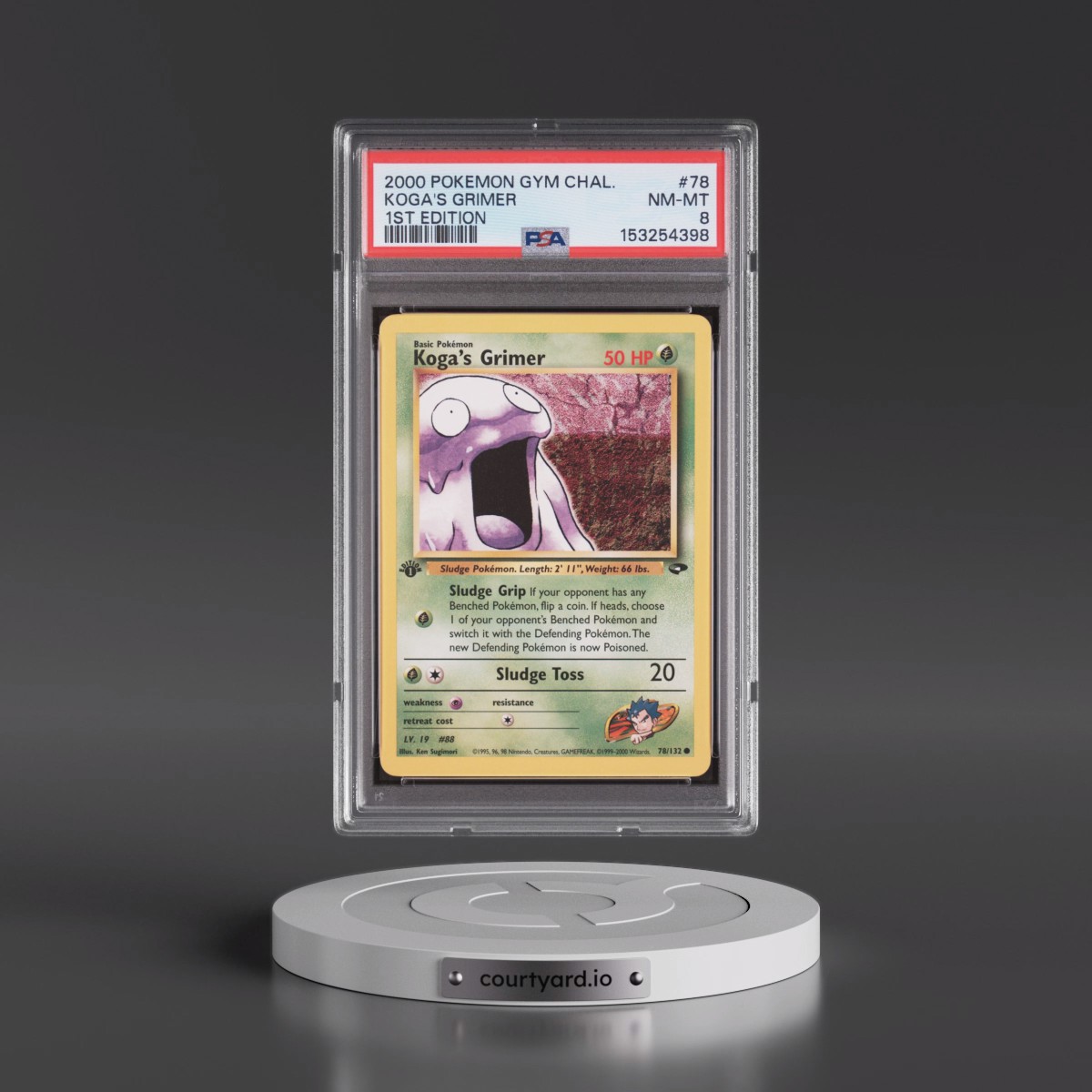 2000 Pokémon Gym Challenge #78 Koga's Grimer - 1st Edition (PSA 8 NM-MT)