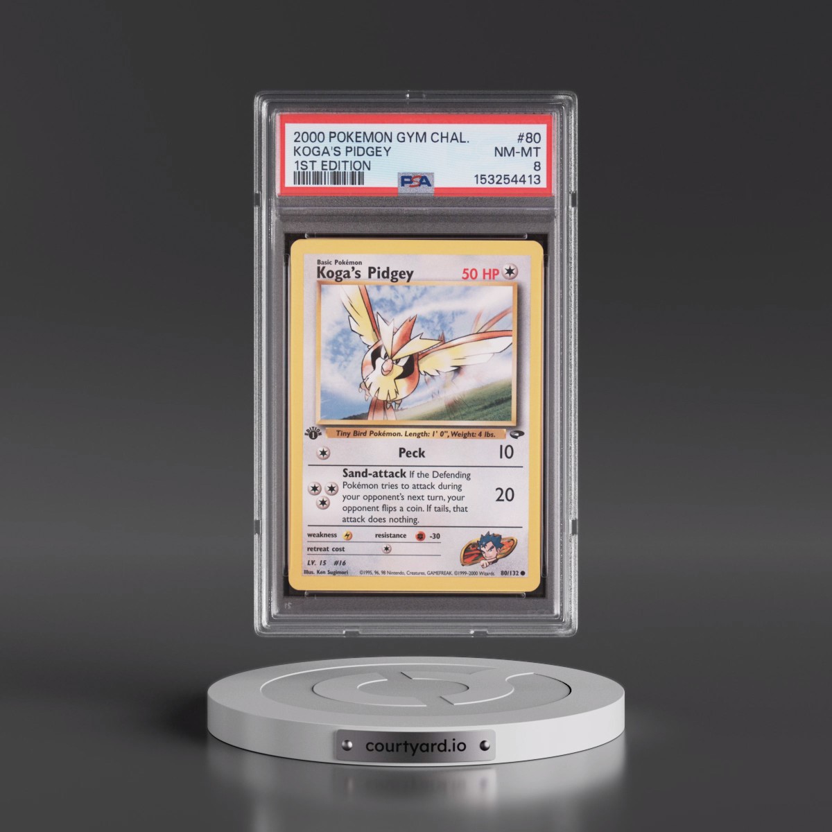 2000 Pokémon Gym Challenge #80 Koga's Pidgey - 1st Edition (PSA 8 NM-MT)