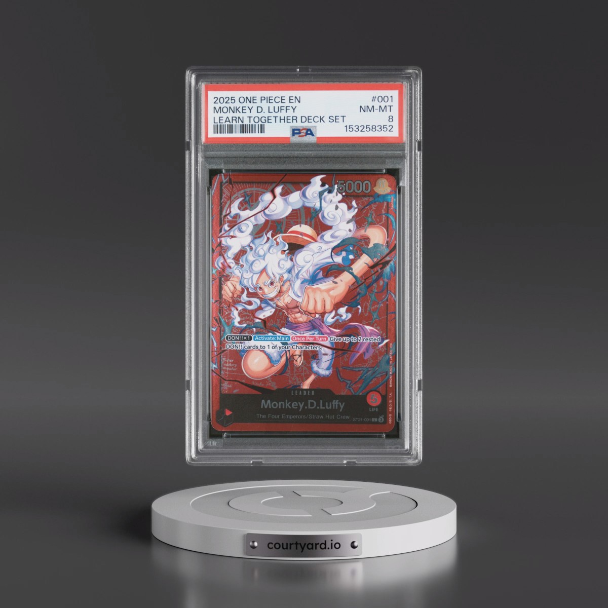 2025 One Piece Learn Together Deck Set #001 Monkey D. Luffy (PSA 8 NM-MT)
