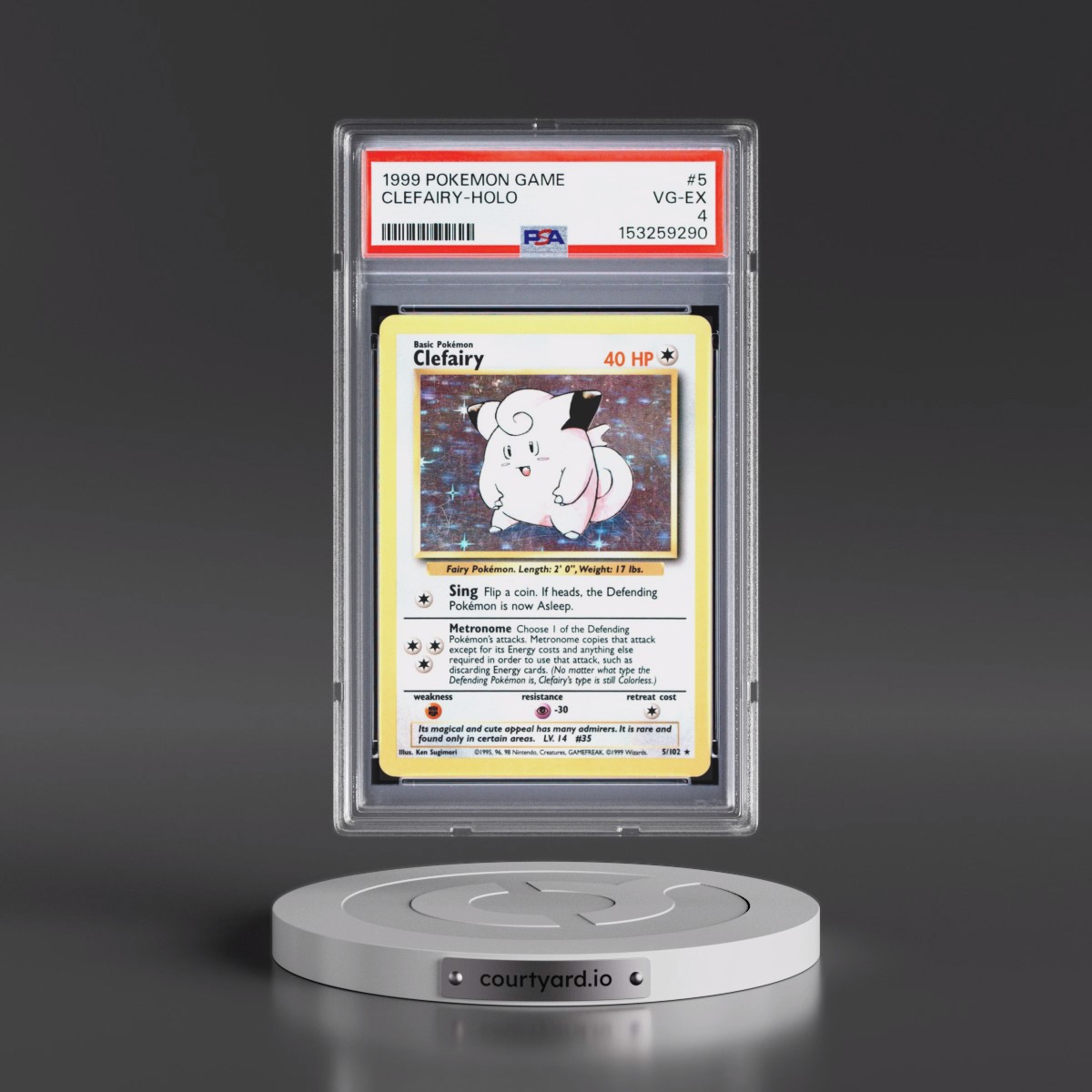 1999 Pokémon Game Clefairy - Holo #5 PSA 4