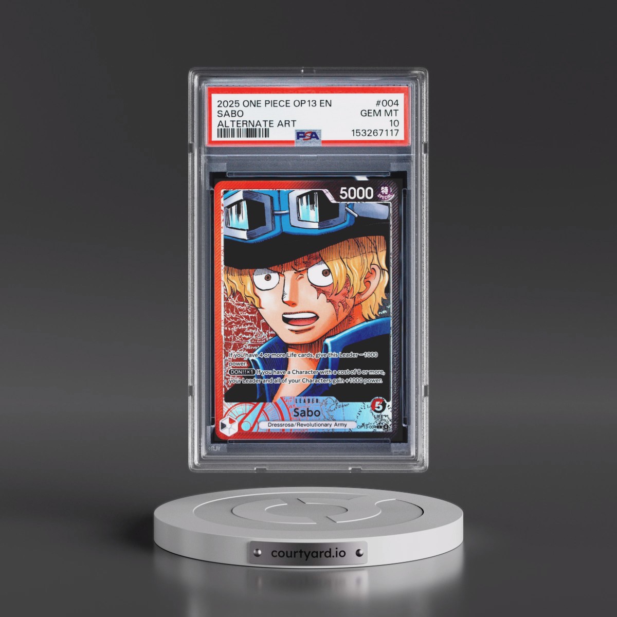 2025 One Piece OP13-Carrying on His Will #004 Sabo - Alternate Art (PSA 10 GEM MINT)