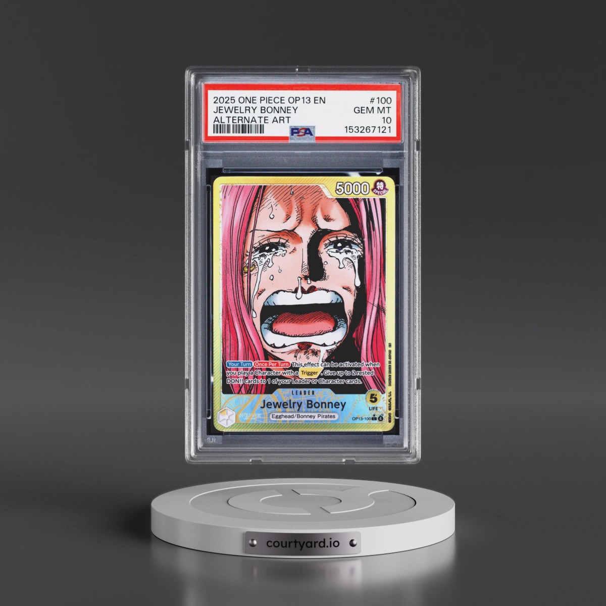 2025 One Piece OP13-Carrying on His Will #100 Jewelry Bonney - Alternate Art (PSA 10 GEM MINT)