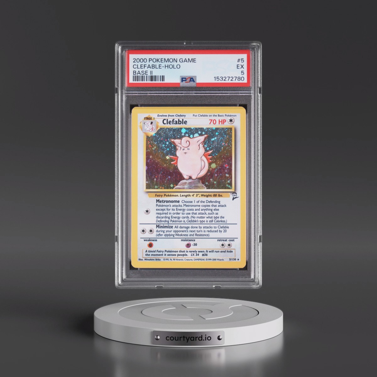 2000 Pokémon Game Base II #5 Clefable - Holo (PSA 5 EX)