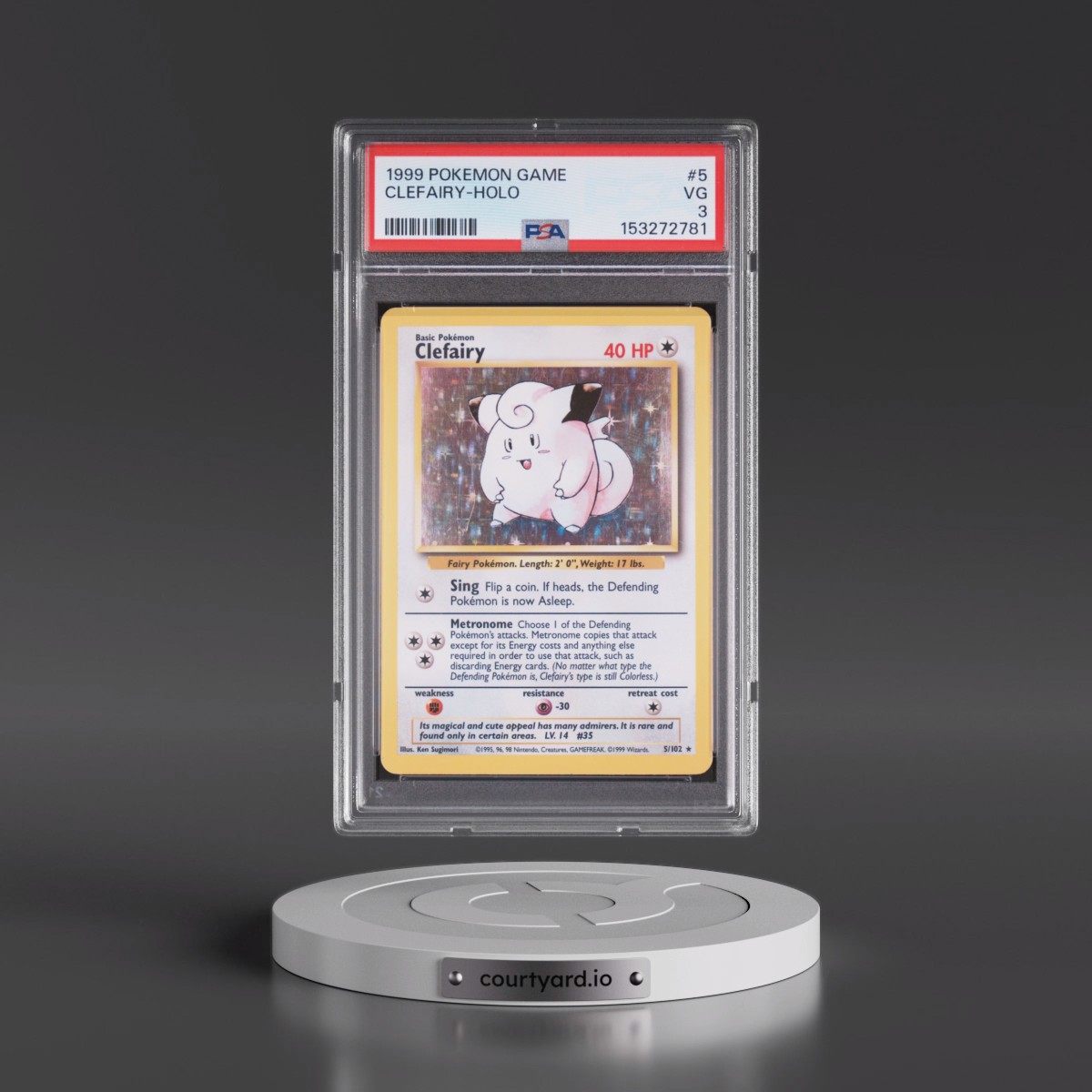 1999 Pokémon Game #5 Clefairy - Holo (PSA 3 VG)