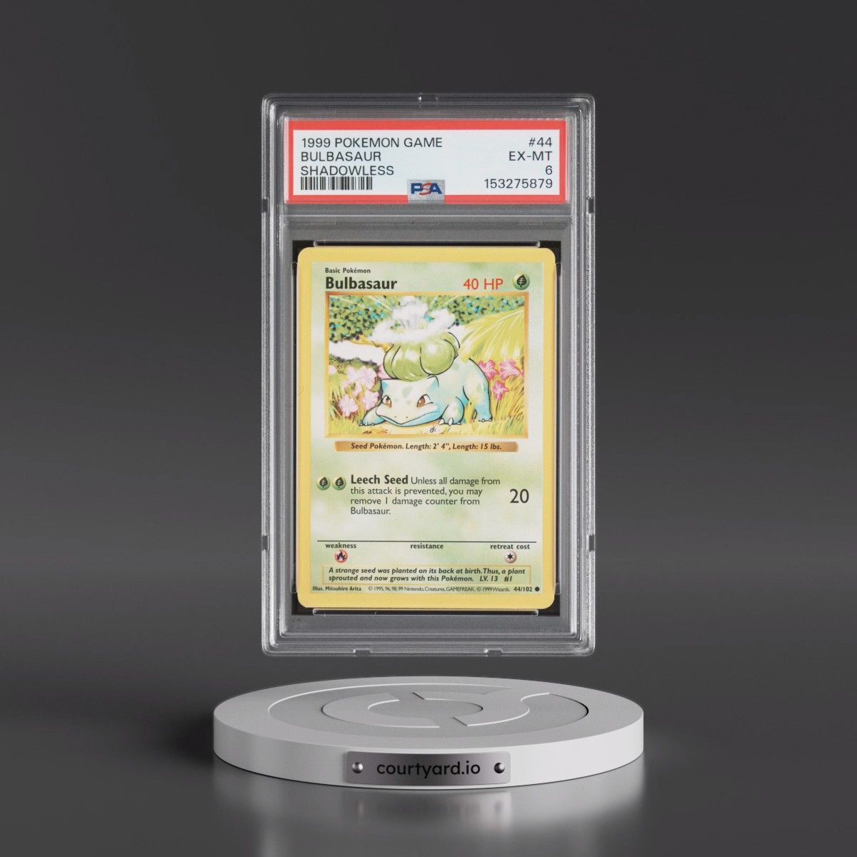 1999 Pokémon Game #44 Bulbasaur - Shadowless (PSA 6 EX-MT)