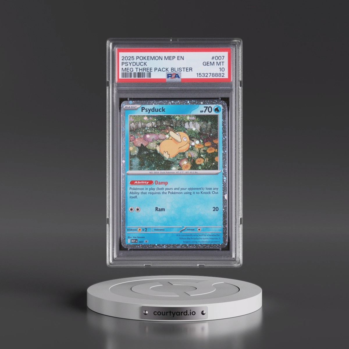 2025 Pokémon Mep EN-Me Black Star Promo #007 Psyduck - Mega Evolution Three Pack Blister (PSA 10 GEM MINT)