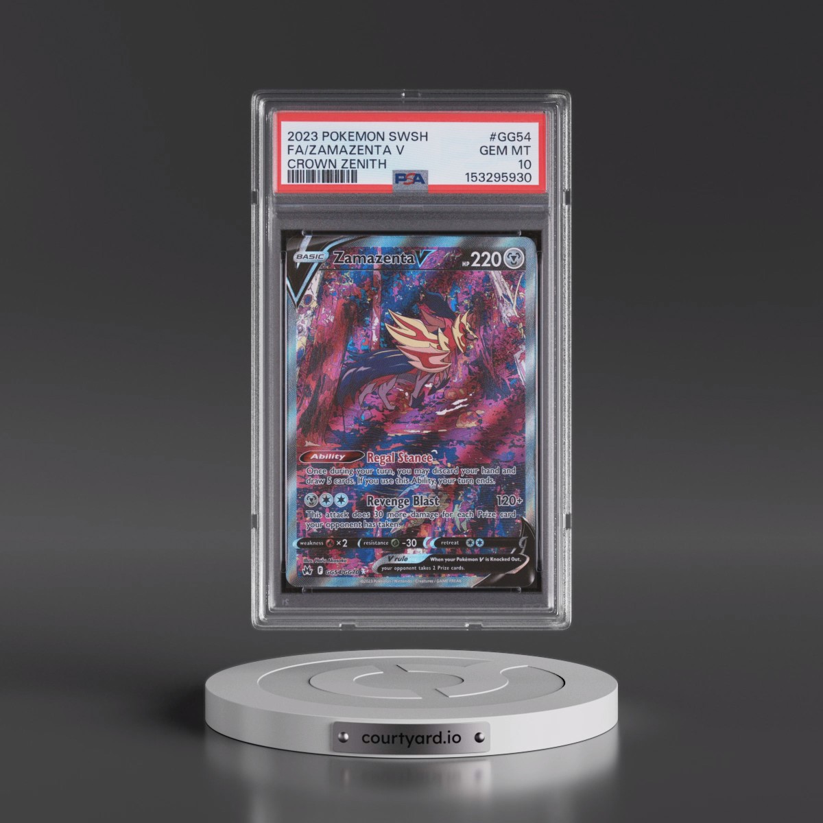 2023 Pokémon Sword and Shield Crown Zenith #GG54 Zamazenta V - Holo Full Art (PSA 10 GEM MINT)