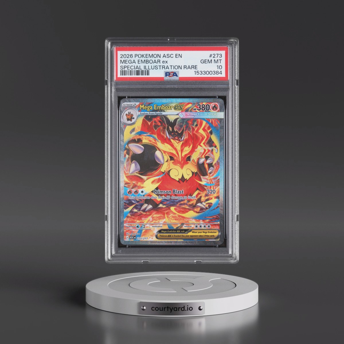 2026 Pokémon Asc EN-Ascended Heroes #273 Mega Emboar EX - Holo Special Illustration Rare (PSA 10 GEM MINT)