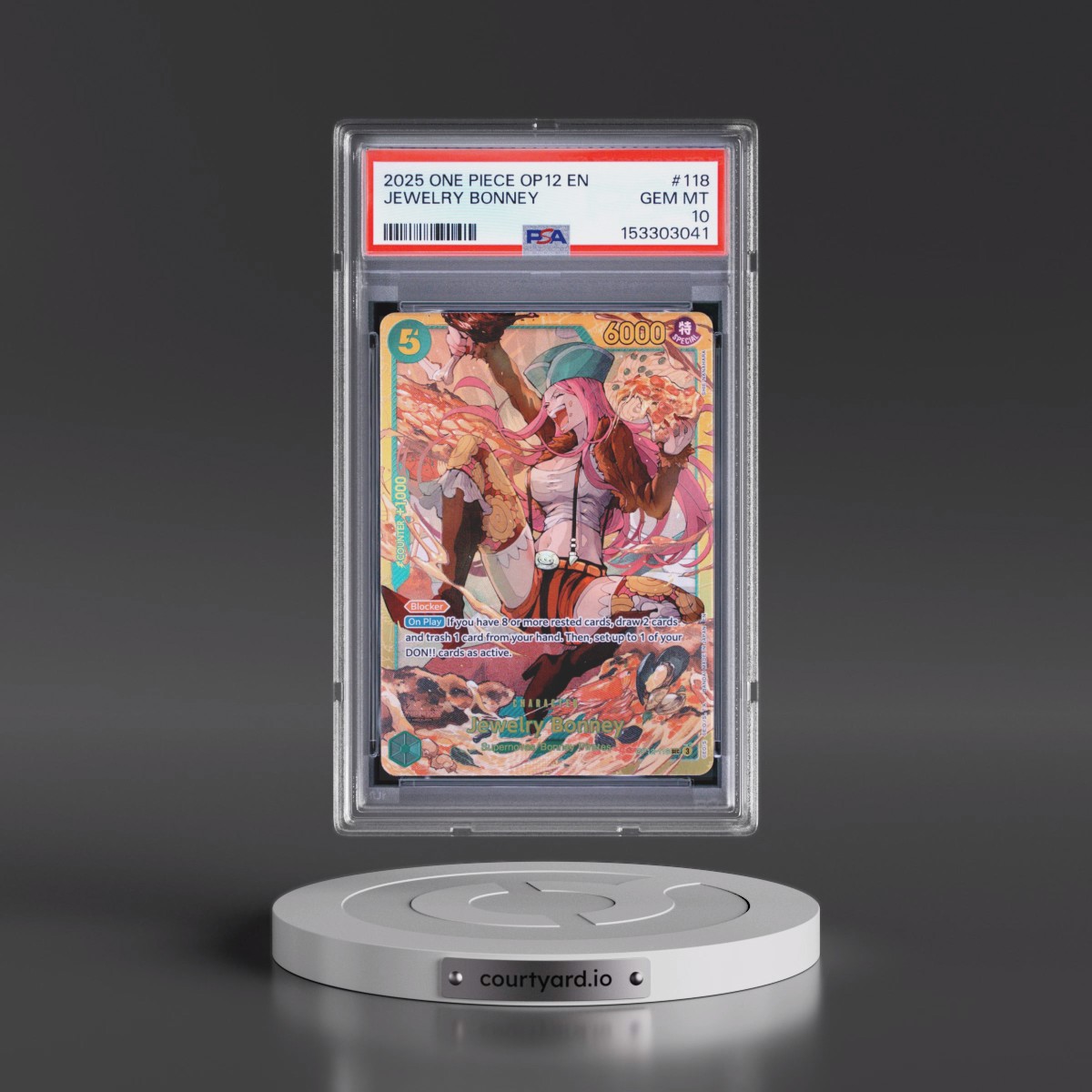 2025 One Piece OP12-Legacy of the Master #118 Jewelry Bonney (PSA 10 GEM MINT)