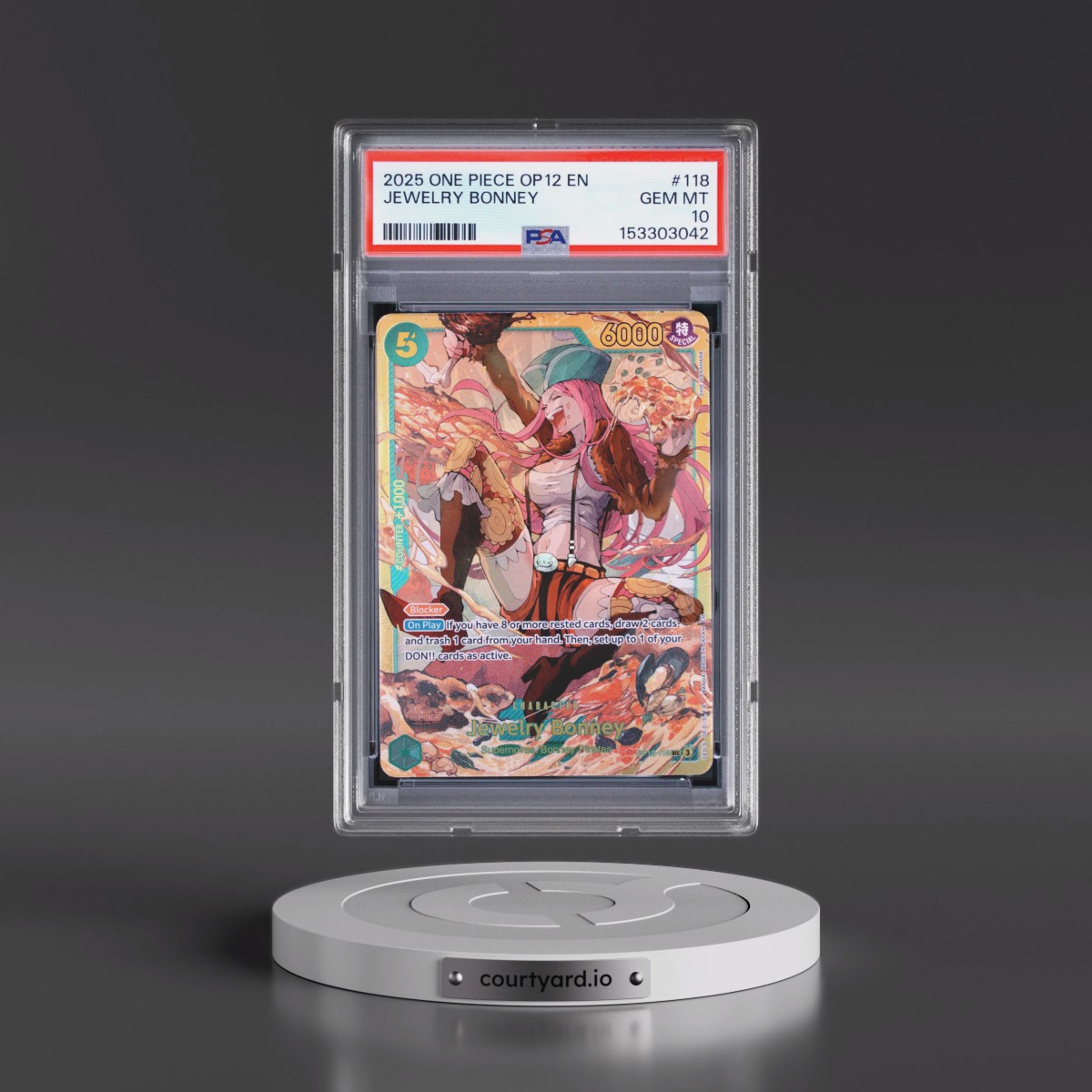 2025 One Piece OP12-Legacy of the Master #118 Jewelry Bonney (PSA 10 GEM MINT)