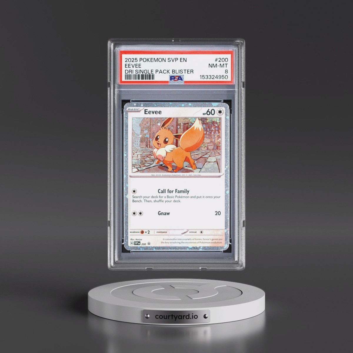 2025 Pokémon Svp EN-SV Black Star Promo #200 Eevee - Destined Rivals Single Pack Blister (PSA 8 NM-MT)