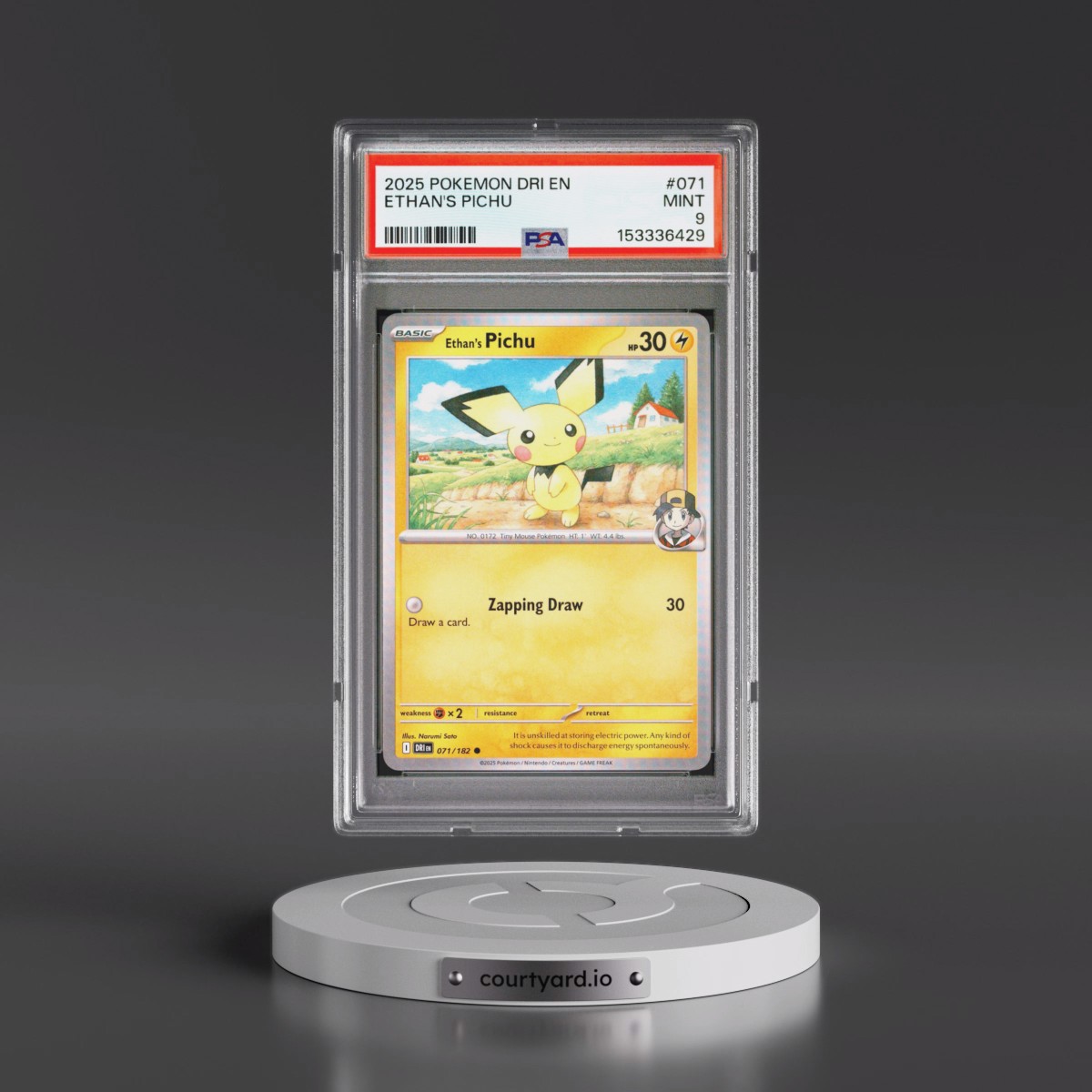2025 Pokémon Dri EN-Destined Rivals #071 Ethan's Pichu (PSA 9 MINT)