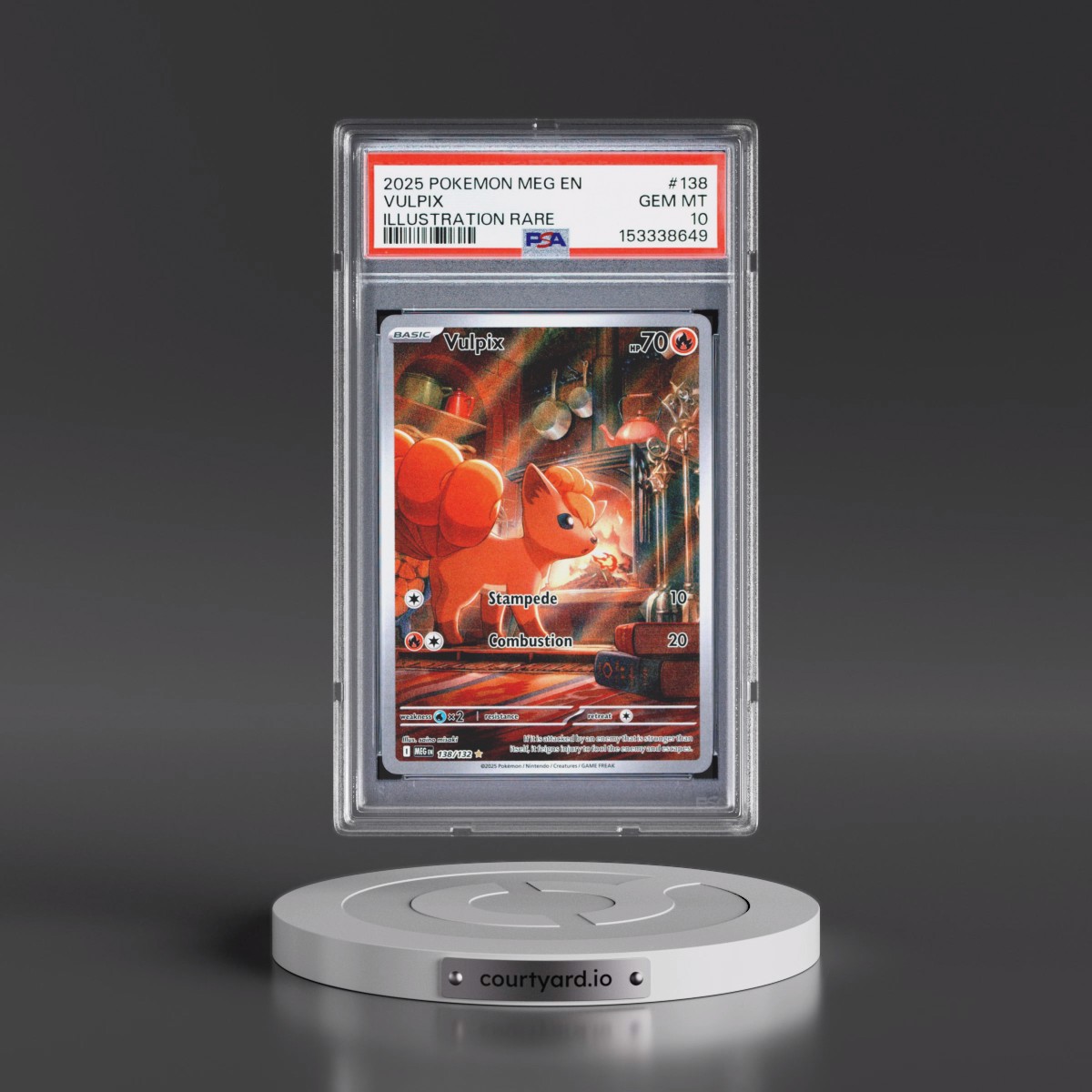 2025 Pokémon Meg EN-Mega Evolution #138 Vulpix - Illustration Rare (PSA 10 GEM MINT)