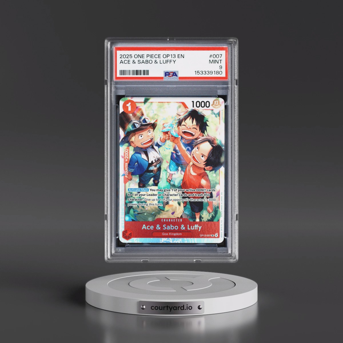2025 One Piece OP13-Carrying on His Will #007 Ace & Sabo & Luffy (PSA 9 MINT)