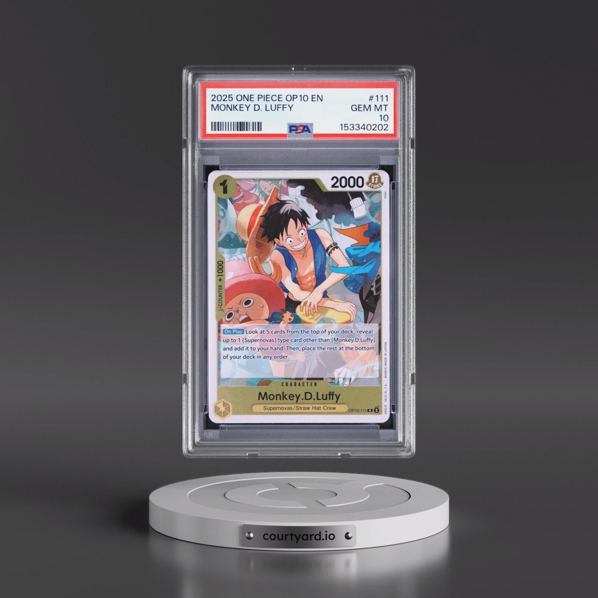 2025 One Piece OP10-Royal Blood #111 Monkey D. Luffy (PSA 10 GEM MINT)