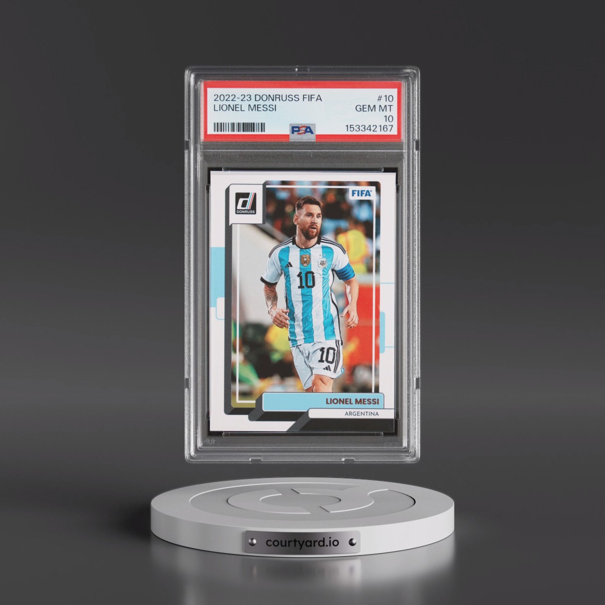 2022 Panini Donruss FIFA #10 Lionel Messi (PSA 10 GEM MINT)