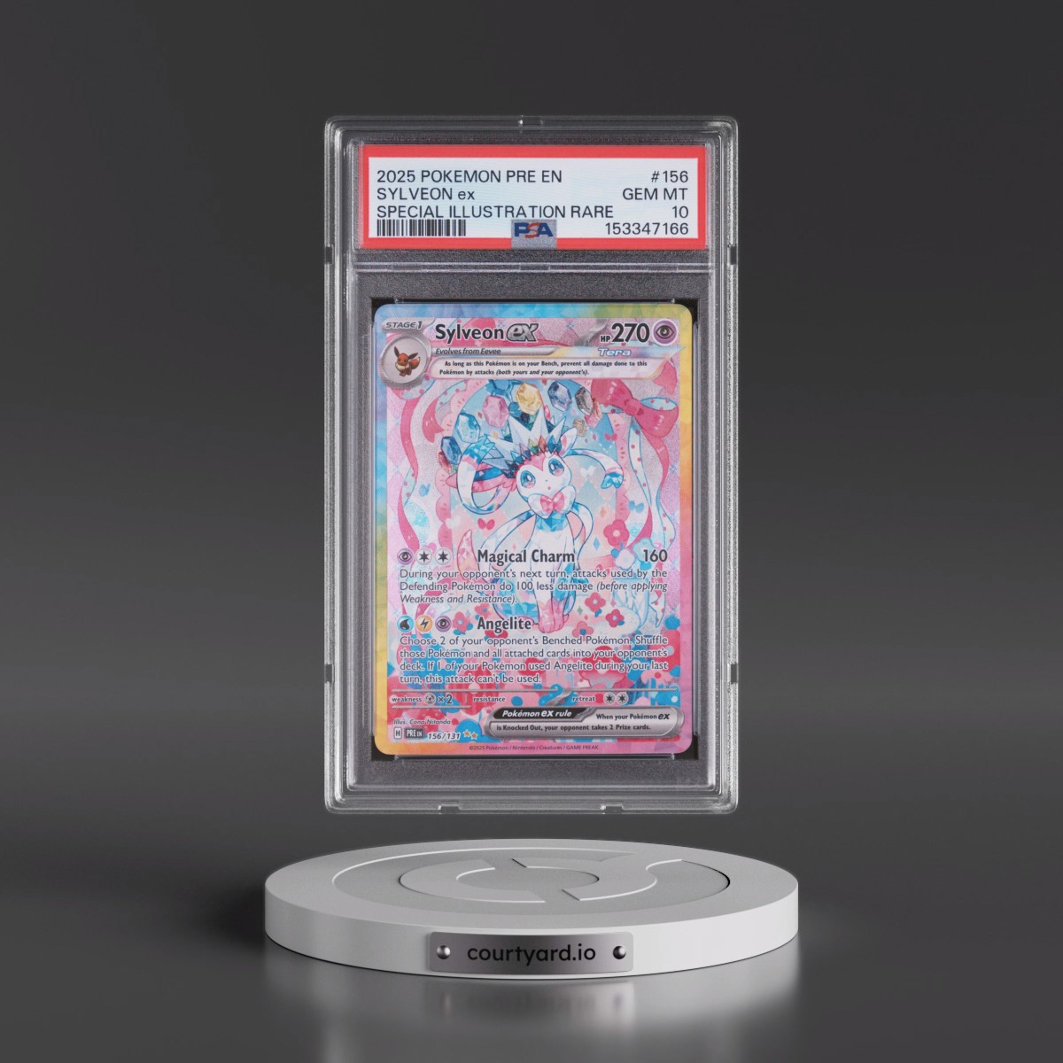 2025 Pokémon Pre EN-Prismatic Evolutions #156 Sylveon EX - Holo Special Illustration Rare (PSA 10 GEM MINT)