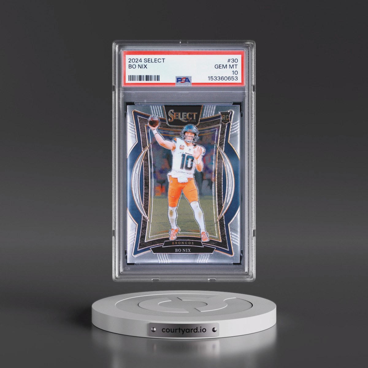 2024 Panini Select #30 Bo Nix (PSA 10 GEM MINT)