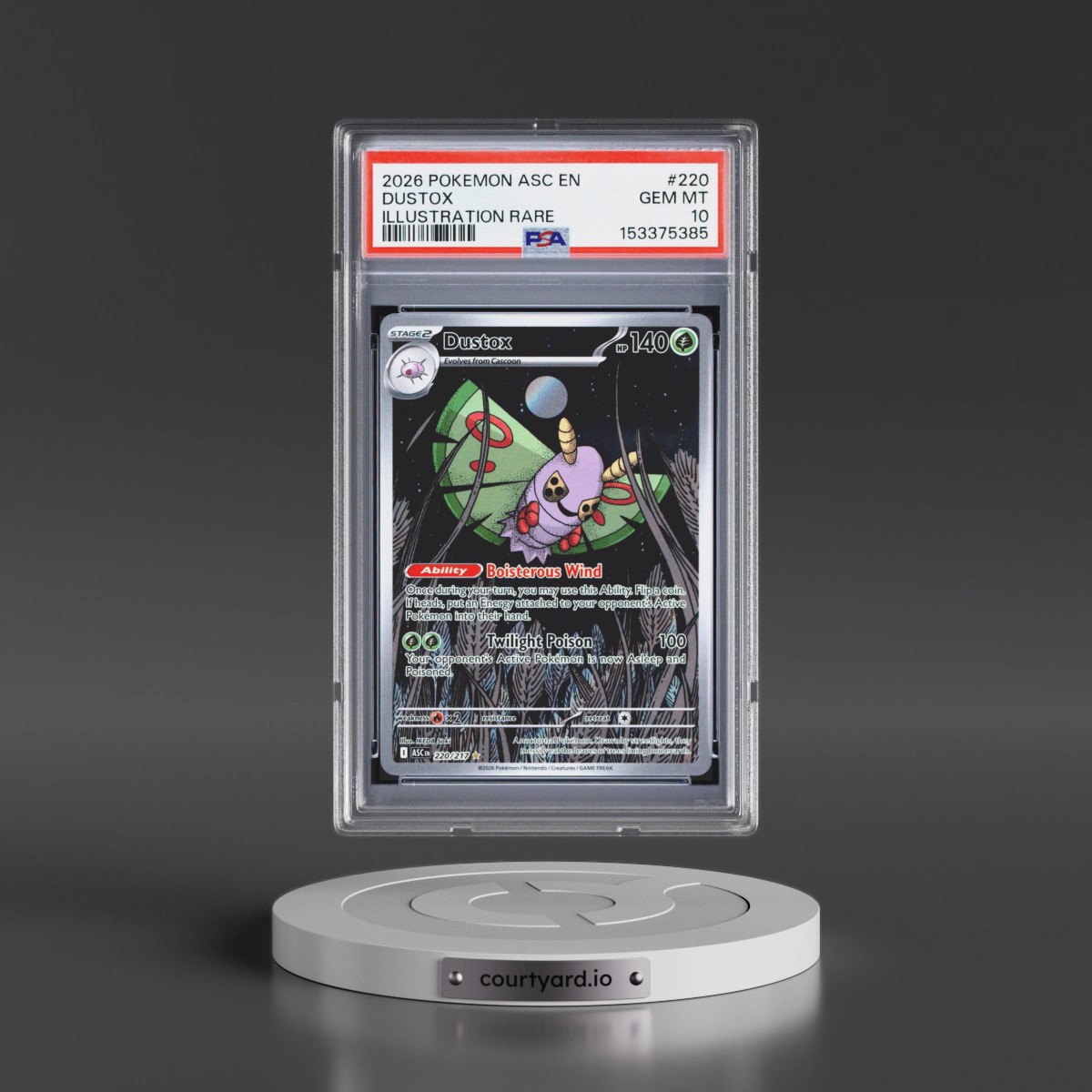 2026 Pokémon Asc EN-Ascended Heroes #220 Dustox - Illustration Rare (PSA 10 GEM MINT)