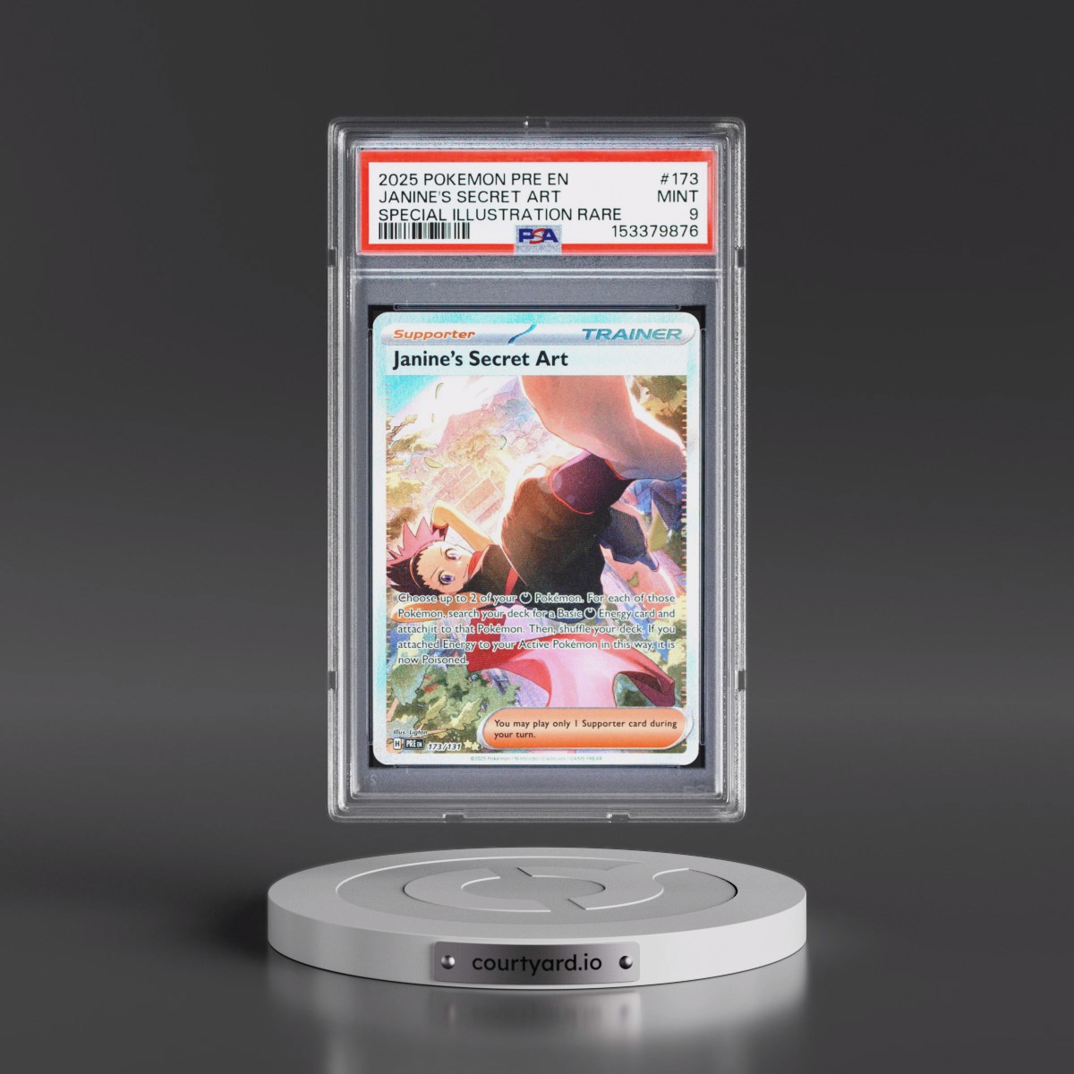 2025 Pokémon Pre EN-Prismatic Evolutions #173 Janine's Secret Art - Special Illustration Rare (PSA 9 MINT)
