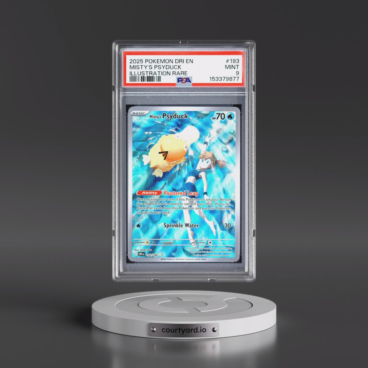2025 Pokémon Dri EN-Destined Rivals #193 Misty's Psyduck - Illustration Rare (PSA 9 MINT)