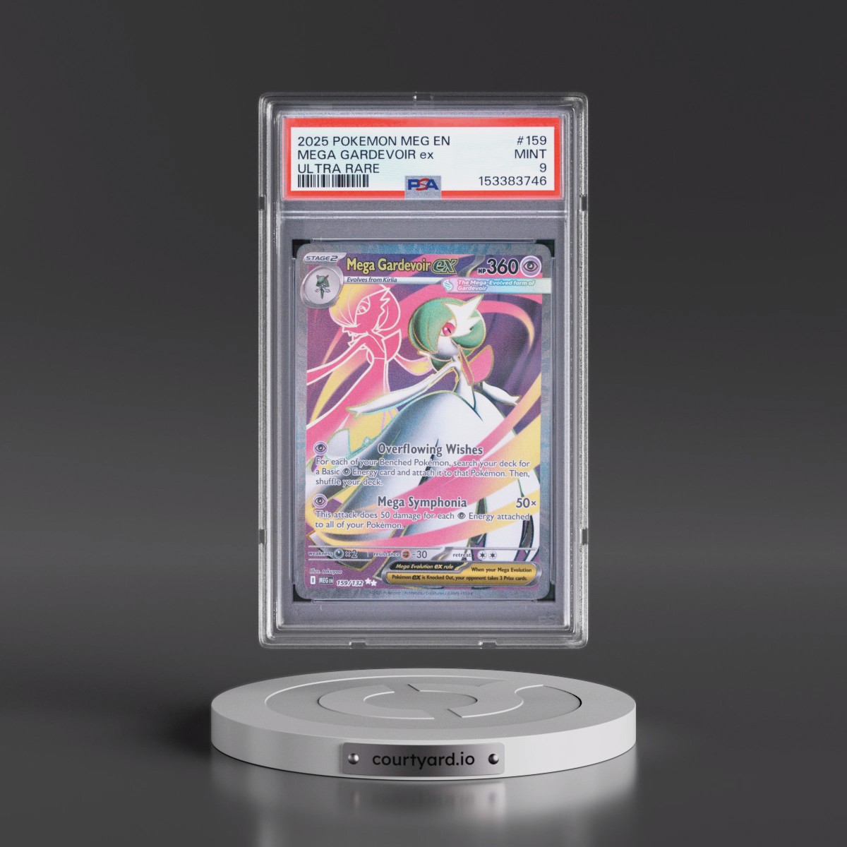 2025 Pokémon Meg EN-Mega Evolution #159 Mega Gardevoir EX - Holo Ultra Rare (PSA 9 MINT)