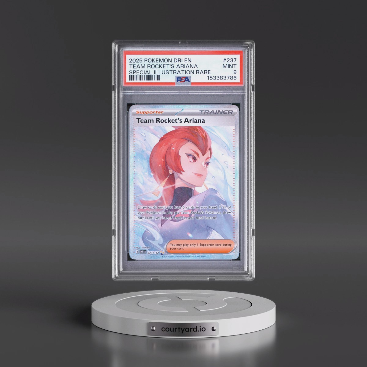 2025 Pokémon Dri EN-Destined Rivals #237 Team Rocket's Ariana - Special Illustration Rare (PSA 9 MINT)
