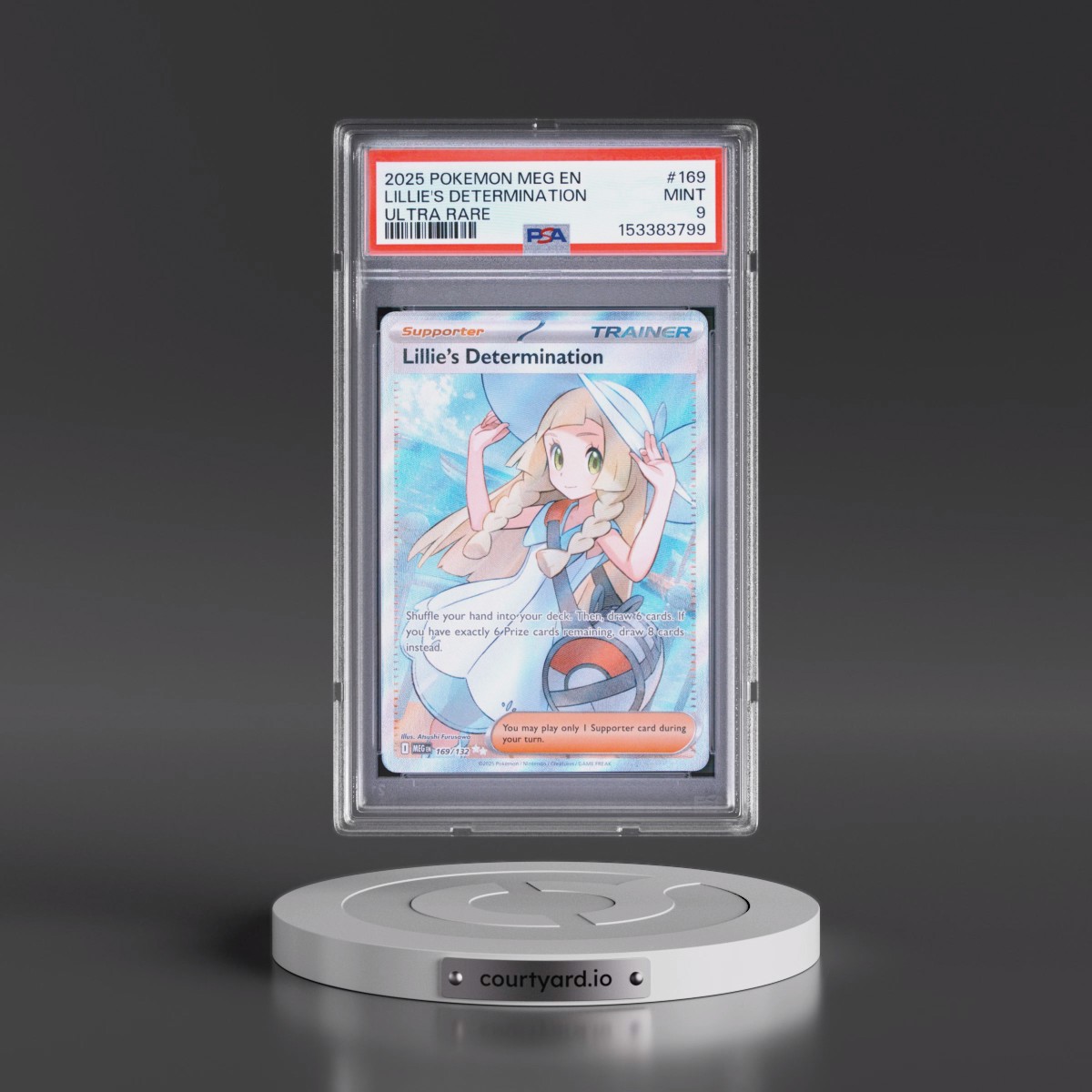 2025 Pokémon Meg EN-Mega Evolution #169 Lillie's Determination - Ultra Rare (PSA 9 MINT)
