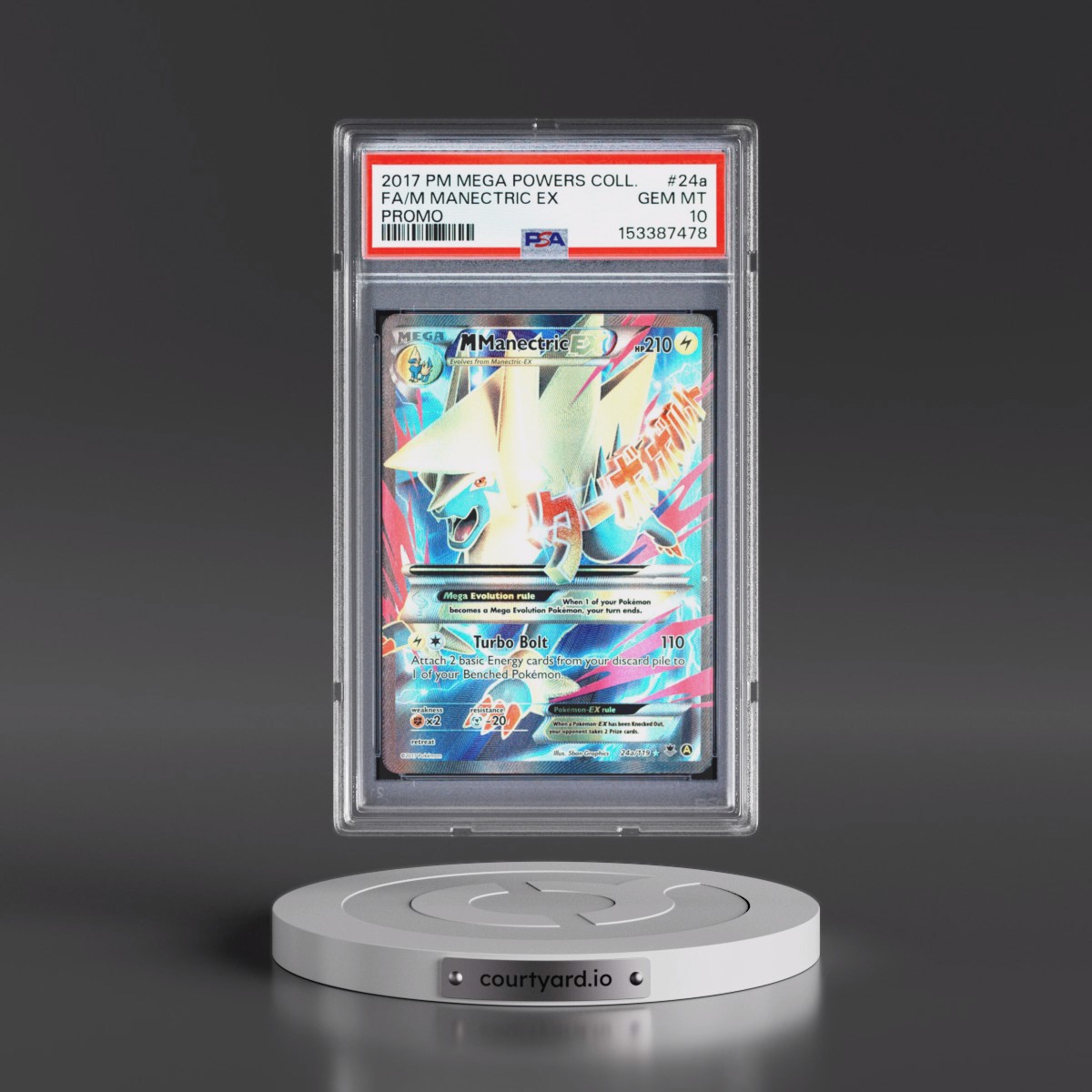 2017 Pokémon Mega Powers Collection Promo #24a M Manectric EX - Holo Full Art (PSA 10 GEM MINT)