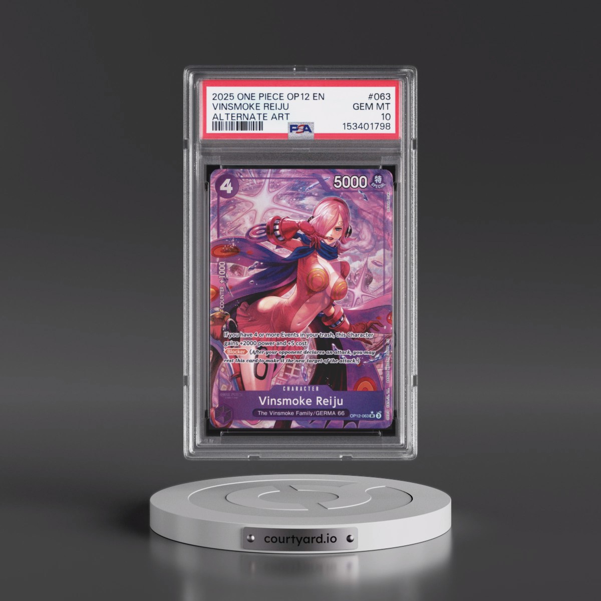 2025 One Piece OP12-Legacy of the Master #063 Vinsmoke Reiju - Alternate Art (PSA 10 GEM MINT)
